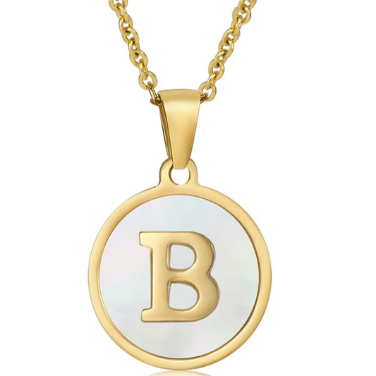 Valithra Gold Necklace Inicial Letra B   Fondo Blanco