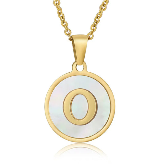 Valithra Gold Necklace Inicial Letra O Fondo Blanco