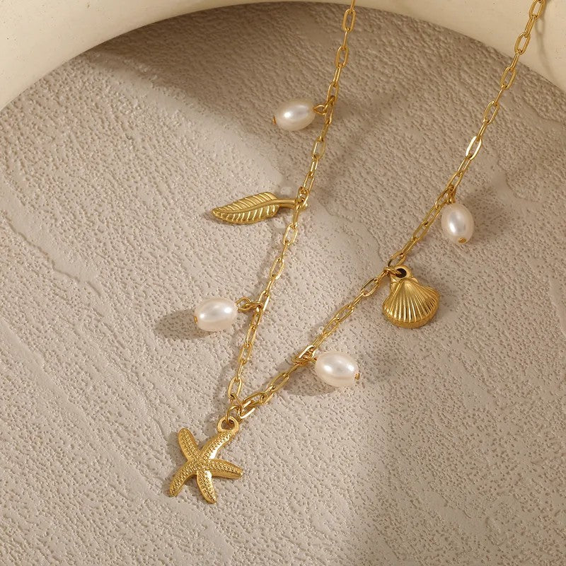 Ocean Pearl Gold Necklace